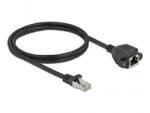 Delock 87001 1m Cat6A S/FTP RJ45 apa - rögzíthető RJ45 anya hosszabbító kábel (87001)