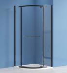 Roltechnik Zuhanykabin, Roltechnik Jandis íves zuhanykabin, fekete elox, 80x80 N0800 - mozaikkeramia