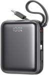 JOYROOM JR-PBF27 10000mAh 22.5W Power Bank beépített USB-C és Lightning kábelekkel - Fekete