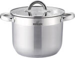 BOHMANN Oala din inox cu capac Bohmann, 9 L, 24 x 16 cm, capac sticla termorezistent, compatibil inductie (BH-1624)