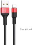 hoco. USB A - Type C 2A X26 kábel 1 m fekete-piros