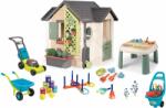 Smoby Set căsuța grădinarului cu masă și joc de apă Garden House Life Smoby extensibilă cu ghivece mașină de tuns iarba cu accesorii de grădină și jocuri sport (SM810408-20) Casuta pentru copii