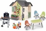Smoby Set căsuță grădinarului cu masă și scăunele Garden House Life Smoby extensibilă cu grătar și alimente (SM810408-26) Casuta pentru copii