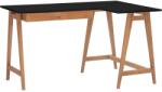 Ragaba LUKA 135 x 85 cm-es, fekete lakkozott sarokasztal, tölgyfa lábazattal, jobbra (RGB_CDLUK2BLK_OAK_R)