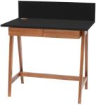 Ragaba Fekete lakkozott munkaasztal RAGABA LUKA 85 x 50 cm, tölgyfa talapzattal (NRGB_WDLUK2_BLK_OAK.D)
