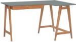 Ragaba LUKA 135 x 85 cm szürke lakkozott sarokasztal tölgyfa lábazattal, jobbra (RGB_CDLUK26_OAK_R)