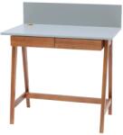 Ragaba Világosszürke lakkozott munkaasztal RAGABA LUKA 85 x 50 cm, tölgyfa talapzattal (RGB_WDLUK28_OAK.D)