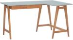 Ragaba LUKA 135 x 85 cm-es, világosszürke lakkozott sarokasztal, tölgyfa talapzattal, jobbra (RGB_CDLUK28_OAK_R)