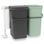 Brabantia Sort&Go 2x16 literes hulladékgyűjtő szelektív gyűjtéshez, sötétszürke és jádezöld 1005518 (BR/1005518)