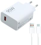Xiaomi HYPERCHARGE COMBO hálózati töltő USB aljzat (90W, gyorstöltő + Type-C kábel) FEHÉR BHR07ZBEU (BHR07ZBEU)