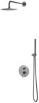 AREZZO design design NOVA falsík alatti zuhanyszett falon belüli egységgel, szálcsiszolt gun metal AR-2160GM (AR-2160GM)