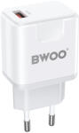 BWOO Hálózati töltőfej, 1x USB, 3A / 18W, QC 3.0, fehér, BWOO BO CDA160