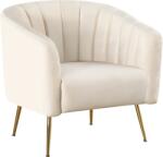 TEMPO KONDELA Design fotel, bézs Velvet szövet/gold króm-arany, BAGY - kondela