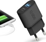 SBS SBS Reiselader USB / USB-C Hálózati Töltő Adapter 15W - Fekete (TETRUSBTC3AUL) (TETRUSBTC3AUL)
