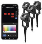 EMOS GoSmart leszúrható LED lámpa (4db) fekete ház (4x1.5W) RGBIC+CCT, IP65 (ZIW194R)