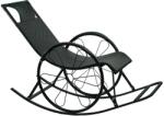 TEMPO KONDELA Scaun balansoar, ratan/metal, negru, ROKIN