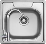StrongSinks 505997+SAP4-A090 - StrongSinks S1 Tyne rozsdamentes mosogató polírozott 506x506 mm + ZEGOR rozsdamentes íves csaptelep szett (505997+SAP4-A090)