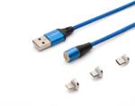 SAVIO 3az1-ben type-C, Micro USB, Lightning mágneses kábel 1m kék (CL-154) (CL-154) (CL-154)