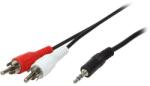 LogiLink adiokábel 3, 5 mm-es 3 tűs/M-2x RCA/M 5m (CA1043) (CA1043) (CA1043)