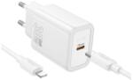 hoco. N62 USB-C Hálózati Gyorstöltő Adapter 30W + Lightning kábel - Fehér (N62_TYPEC_LIGHTNING_W) (N62_TYPEC_LIGHTNING_W)