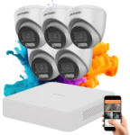Hikvision ColorVu 5 kamerás biztonsági dome kamera rendszer 5MP színes éjszakai képpel