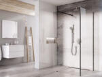 RAVAK Walk-In Corner Set 110x80, zuhanykabin fekete+transparent (GW1CD430SZ1)