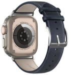 Apple Watch 4-6, SE, SE (2022) (38 / 40 mm) / Watch 7-9 (41 mm) / Watch 10 (42 mm), valódi bőr pótszíj, állítható, Dux Ducis YS, sötétkék