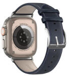 Apple Watch 4-6, SE, SE (2022) (42 / 44 mm) / Watch 7-9 (45 mm) / Watch 10 (46 mm) / Watch Ultra 1-2 (49 mm), valódi bőr pótszíj, állítható, Dux Ducis YS, sötétkék