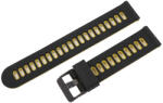  Műanyag okosóra szíj, gyorskioldós, fekete/sárga színű, normál hossz, 20mm (9323-0)