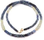  Colier Safir Albastru Natural Disc Fatetat - 2-4 x 4-6 mm - Cristalul Straucirii si Intelepciunii Divine - Accesorii Argint 925
