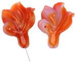  Pandantiv din Carneol Floare cu Gaura 50-52 x 34-35 x 9-10 mm - Piatra Energiei si Vitalitații - pentru Bijuterii - 1 Buc