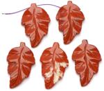  Pandantiv din Jasp Rosu Natural Frunze 38-40 x 24-27 x 4-5 mm - Piatra Abundentei si Echilibrului Energetic - pentru Bijuterii - 1 Buc