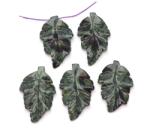  Pandantiv Jasp Kambaba Frunze cu Gaura - 38-41 x 24-27 x 4-5 mm - Cristalul Vindecarii Emotive si Energetice - pentru Bijuterii - 1 Buc