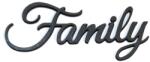 Fekete 'Family' felirat, HDF. Mérete: 10x4 cm