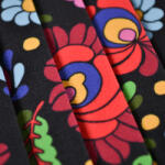 Takoy Pliszírozott gabardin light magyar hímzés utánzat fekete alapon