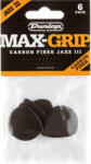 Dunlop 471P3C Nylon Max Grip Jazz III Player Pack Carbon Pengető