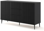 ARTBm Komód RAVENNA B 2D3S 150 | fekete matt Kivitel: Matt fekete / fekete lábak
