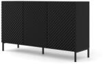 ARTBm Komód SURF 150 | 3D Kivitel: Matt fekete / fekete lábak