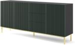 ARTBm Komód RAVENNA F 3D3S 200 | fekete matt / zöld Kivitel: Matt fekete / zöld / arany fém talp