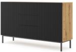 ARTBm Komód RAVENNA B 2D3S 150 | kézműves tölgy / fekete matt Kivitel: Artisan tölgy / matt fekete / fekete talp