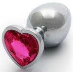 Ouch! Bijou Heart Gem L - prémium ezüst-rózsaszín anális kényeztető