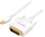 LogiLink Mini Displayport v1.2 - DVI Adapter Kábel - 1.8 m, Fehér