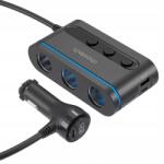 Choetech autós töltő 2x Usb-c Pd 1x Usb Qc 3x szivargyújtó aljzat
