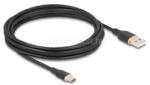 Delock USB 2.0 kábel USB A-típusú dugó - USB Type-C dugó 4 m fekete Szilikon (DL81228) (DL81228)
