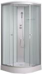GLADYS Cabina de dus din sticla securizata si aluminiu, 90 x 90 cm, echipata cu cadita de 15 cm si sifon, GLADYS