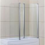 GLADYS Paravan pentru cadă pliabil, 130 x 140 cm, sticla 4 mm, transparent, profil aluminiu cromat, GLADYS