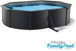Pontaqua Family Pool ovális 4, 9x3, 6x1, 2 antracit, 0, 4mm PVC fólia, 2 gégecső, szkimmerrel, befúvóval (MSA_213)