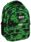 DERFORM BackUp iskolatáska, hátizsák - 3 rekeszes - Green pixel (PLB7P64) (PLB7P64)