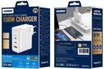 Jellico fali töltő C118 GaN PD 100W 2xUSB-C + 1xUSB QC3.0 Fehér