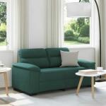 vidaXL kétszemélyes sötétzöld szövet kanapé 120 cm (4105302) - pepita